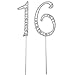 eBoot Sweet 16 Cake Topper 16th Birthday Party Supplies with Sparkling Rhinestone Crystals, Silver