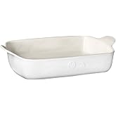 Emile Henry Modern Classics 13" x 9" Ceramic Rectangular Baker, Sugar | Even-heating ceramic for perfectly baked casseroles, gratins and lasagna.