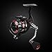 RUNCL Spinning Reel Grim II, Fishing Reel with Spare Spool, Smooth Spinning Fishing Reel 10+1 Stainless Steel Shielded BB Oversized EVA Knob for Freshwater Saltwater Fishing (Black, 2000)
