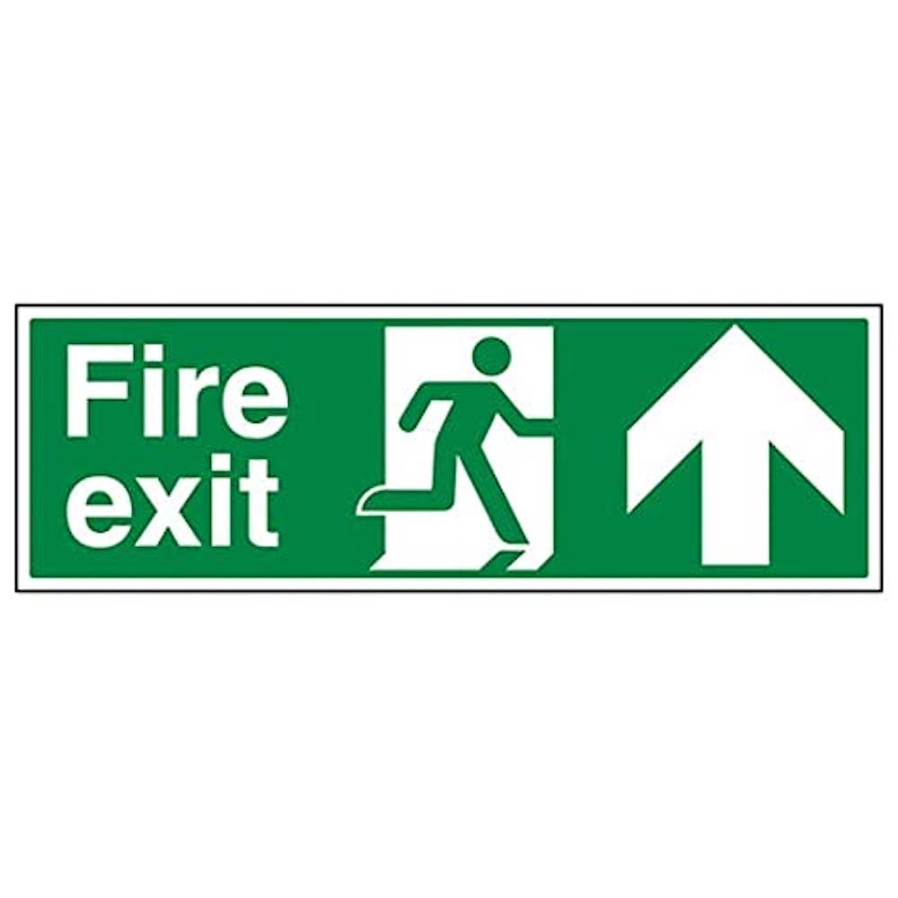 V Safety Eco Friendly Fire Exit - Fire Exit Arrow Up - 300 X 100mm