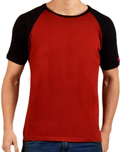 PrintOctopus Plain Tshirt Men & Women (5+ Colours Available) | Basic T-Shirt | Raglan Half Sleeve T-Shirt | Round Neck T Shirt | 100% Cotton T-Shirt | Short Sleeve T Shirt