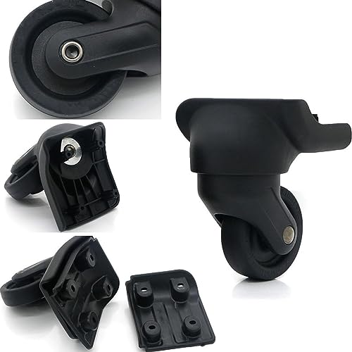 Zoofen Luggage Wheels Replacement Black Suitcase Wheels Replacement Suitcase Caster Wheels with 4 Screw Holes (W044)