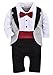 ZOEREA 1pcs Baby Boys Tuxedo Onesie Romper Jumpsuit Wedding Suit Black, Label 70 / 3-6 Months