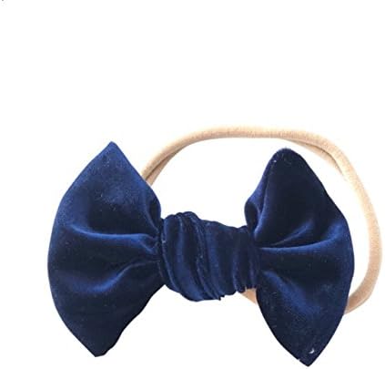 Navy bow headband - baby headband - velvet bow - girls headband - nylon headband - headbands - dark blue bow