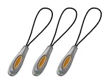 Lewis N. Clark 3 Pack Glow In The Dark Zipper Pulls, Orange, One Size