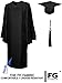 College Fashion Graduation Cap Gown Tassel 2017 Year Charm, Set Shiny, size 45 black