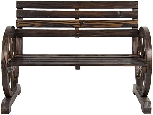 Amazon Com Heavens Tvcz Bench Garden Brown Wagon Wheel
