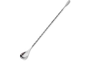 Professional Bar Spoons, Stainless Steel Spiral Pattern Bartender Stir Bar(Silver)