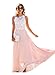 Doreen Womens Vintage Chiffon Formal Prom Party Evening Gown Wedding Maxi Dress Size,White/light Pink,Medium