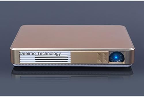 SJY 3D DLP Mini Pocket Home Theater Projector Android4.4 Octa Core GPU 1280x720 Native Resolution Support 2160P 4K UHD 1080P HDMI USB LED Lamp Alloy Body Golden