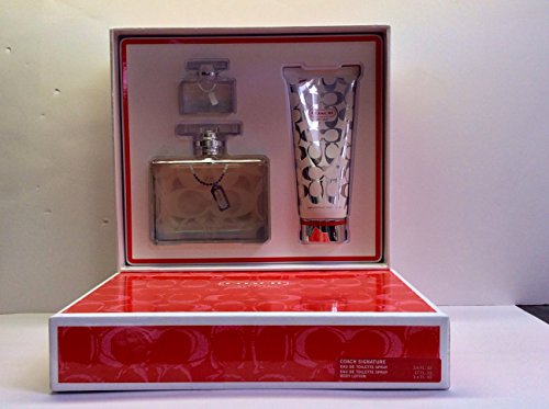 Coach Signature for Women 3 Pc Gift Set ( 3.4 Fl Oz Coach Signature EDT + 3.4 Fl Oz Coach Signature Body Lotion + 0.17 Fl Oz Coach Signature Edt)