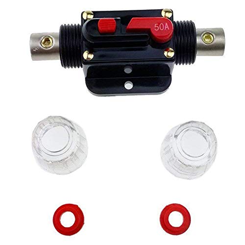 Car Audio Inline Fuse Breaker - 50A Reset Circuit Breaker Fuse Holders for Stereo Switch System Protection 12V-24V DC