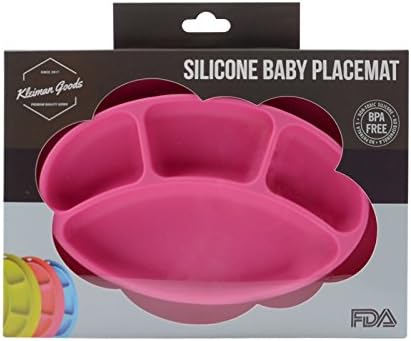 Kleiman Goods Premium FDA Approved Silicone Placemat with Suction Cup, Dishwasher Safe, Heat Resistant - Works Great w/Any Surface (Pink)