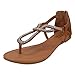 AimTrend Womens Rhinestone Strap Gladiator Thong Sandals Flats