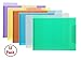 1InTheOffice Plastic File Folders, Poly File Folders, Translucent Poly File Folders, 1/3-cut, Top Tabs, Letter Size, Assorted, 12/Pack
