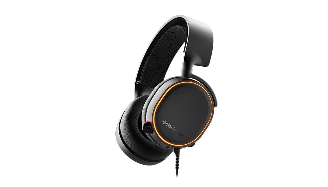 SteelSeries Arctis 5 Gaming Headset - RGB Illumination - DTS Headphone: X v2.0 Surround for PC and PlayStation 5, PS4 - Black