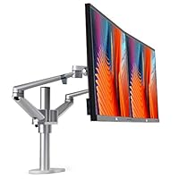 viozon Dual Arm Monitor Mount, Desk Mount Stand for 17-27inch Computer Double Screens, Height Adjustable, Swivel at Any Angle, Each Arm Supports 8KG/17.6lb (Silver1)