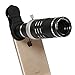 lanzuk RR-12-26-1 Phone Lens 18X Telephoto Lens High Definition Flexible Tripod Universal Clip for iPhone Samsung Most Smartphone (Black)