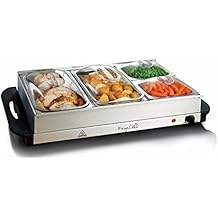 MegaChef MC-9003C Buffet Server & Food Warmer with 4 Sectional, Heated Warming Removable Tray Frame