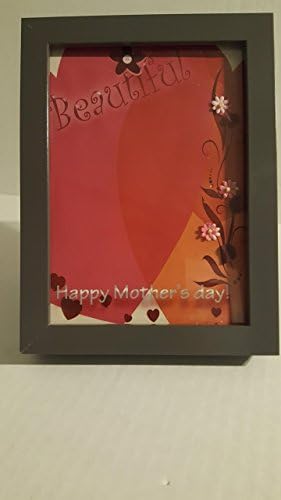 Mother's day 5 x 7 Charcoal Gray photo frame with handmade leaves and flowers, 2 " X 3" photo can be inserted.
