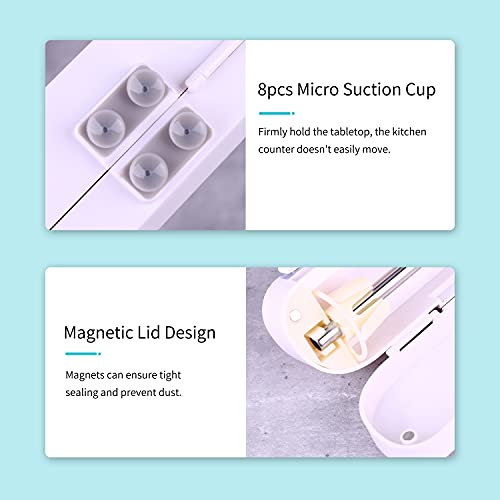 Lupekabe Wrap Dispenser with Slide Cutter, Food Wrap Cutter, Reusable Cling Film Cutter Dispenser Double Elastic Buckle Adjustable Length for Aluminum foil, Cling Film