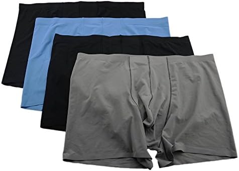 SLJ Mens Briefs Ice Silk Mesh Seamless Sexy Underwear(Pack of 4)