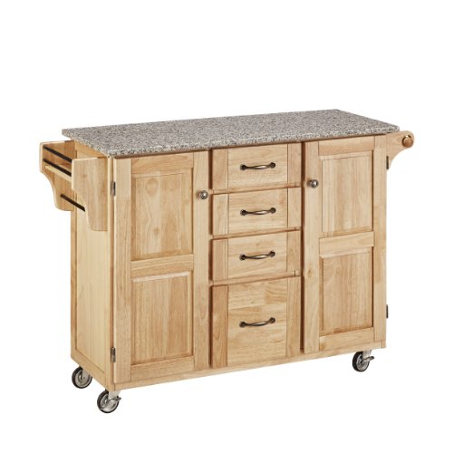 Home Styles 9100-1013 Create-a-Cart 9100 Series Cuisine Cart with Salt and Pepper Granite Top, Natural, 52-1/2-Inch