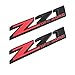 2Pack Z71 Emblem Z71 Off Road Decal Badge for Chevy Silverado Colorado GMC Sierra (Red+Matte Black)