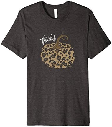 Mens Womens Thankful Pumpkin Fall Leopard Print Small Dark Heather
