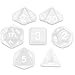 7 Die Polyhedral Dice Set - Astral Echoes (Translucent Colorless) with Velvet Pouch by Wiz Dice
