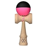 Kendama USA - Tribute Kendama - Half Split Neon Pink & Black - Silk Matte