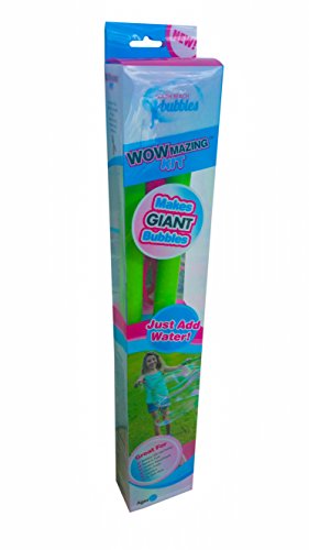 WOWmazing Giant Bubble Wands Kit: (4-Piece Set) | Incl. Wand, Big Bubble Concentrate and Tips & Trick Booklet | Outdoor Toy for Kids, Boys, Girls | Bubbles Made in The USA