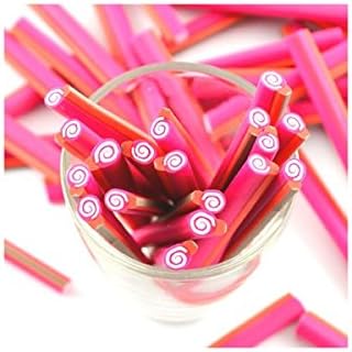 Creafirm 10 canes Fimo Rolled Cake Strawberry 5 cm