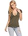 Beyove Women's Deep V T-Shirt Summer Short Sleeve Loose Casual Top Army Green
