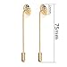 Linsoir Beads 10 Pcs Gold Tone Beading Coat Stick Pin with Clutch Brooches 3 Inch Shower Head 14mm