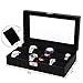 SONGMICS 12 Slots Watch Box Lockable Organizer Mens Watch Display Case Glass Top Black UJWB12B