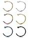 Jstyle 20G 6 Pcs a Set 316L Stainless Steel Nose Rings Hoop Nose Piercing Body Jewelry 10mm
