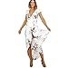 JESPER Womens Boho Long Maxi Dress Ladies V Neck Floral Casual Beach Party Wedding Guest Dress