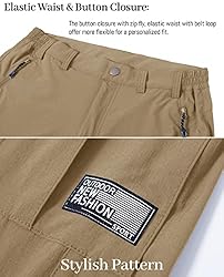 Khaki Shorts for Men Cargo Long Shorts Quick Dry