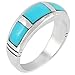 925 Sterling Silver Ring with Genuine Turquoise Sizes 6 to 13