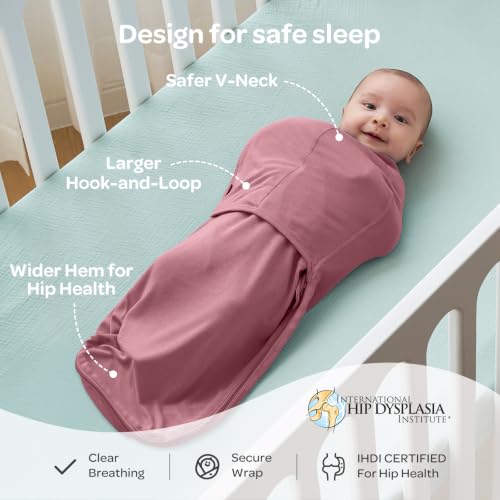 Momcozy Swaddles for Newborns, Quiet Fastener Swaddle Suitable for Infant 0-3 Months, New-Parent-Friendly Sleep Sack, Reduce Startle Reflex, Newborn Boys Girls Registry Essentials, 2-Pack, Bloom