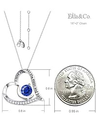 September Birthstone Blue Sapphire Necklace ?? I Love You to the Moon and Back ?? Pendant Birthday Gifts for Women wife Mom Sterling Silver Fine Jewelry Anniversary Gifts