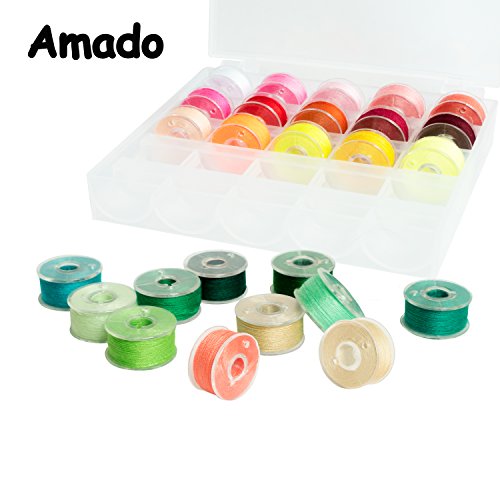 Portable Sewing, Amado Portable Sewing Double Speed Mini Sewing Machine White and Purple Design (25 Color Sewing Thread with Case)
