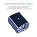 Dual Usb Charger Socket Power Outlet 2.1a & 1a Home Travel Watt Wall Charger Foldable Plug Portable UL Certified (Black)