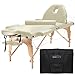 Saloniture Professional Portable Massage Table with Backrest - Cream