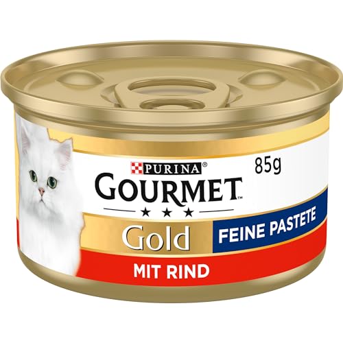 Gourmet Purina Gold - Pasta Fina para Gatos, alimento húmedo (12 latas de 85 g)