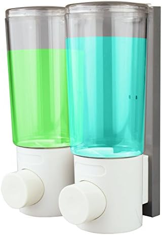 ELETA Shower Gel Soap Fragrance Dispenser for Bathroom Washroom,Easy Reillable,Transparent (2 Chamber)