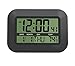 HeQiao Silent Desk Clocks Digital Wall Clock Simple Large LCD Alarm Clock with Temperature Calendar for Home Office (Night Black)