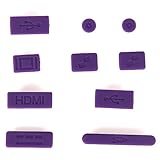 HDE 10pc Anti-Dust Silicone Rubber Port Plugs for MacBook Pro Retina (Purple)