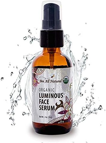Organic Luminous Face Serum | Enriched with Grape Seed & Argan Oil | For Youthful, Moisturized & Nourished Skin | Perfect for Men & Women | USDA Certified Organic | 2 oz. Glass Bottle